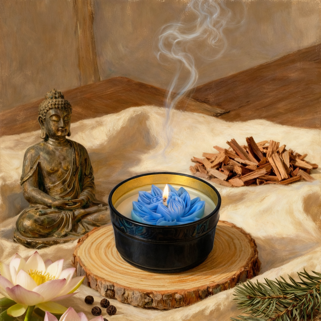 Lotus Meditation – Vela Artesanal de Cera de Soja (100g)