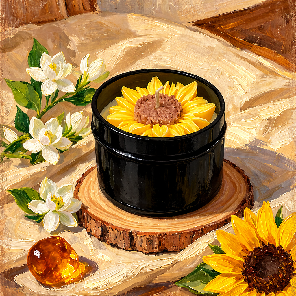 Sunny Bloom – Vela Artesanal de Cera de Soja (100g)